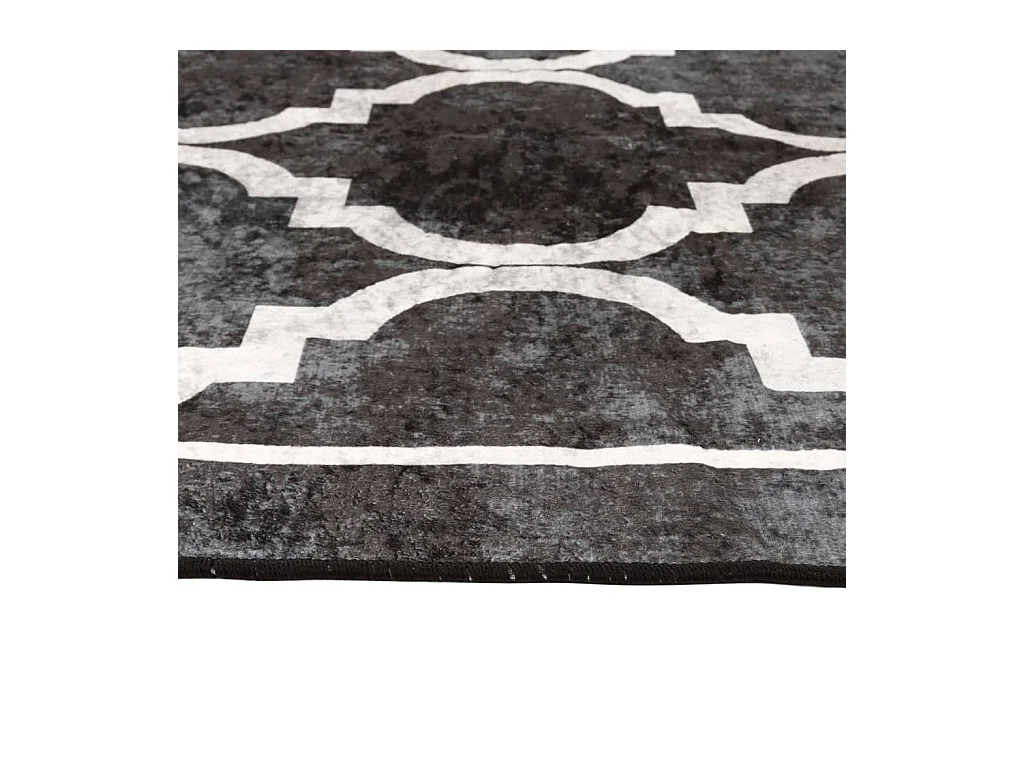 Tapis lavable noir et blanc 80x300 antidérapant