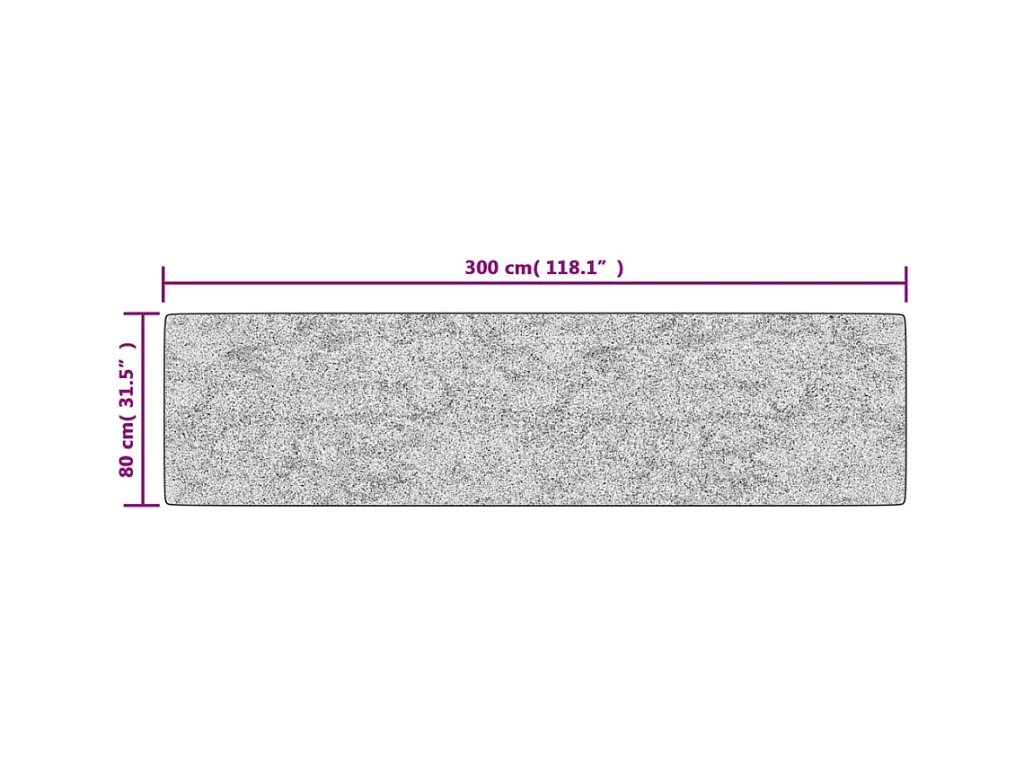 Tapis lavable noir et blanc 80x300 antidérapant