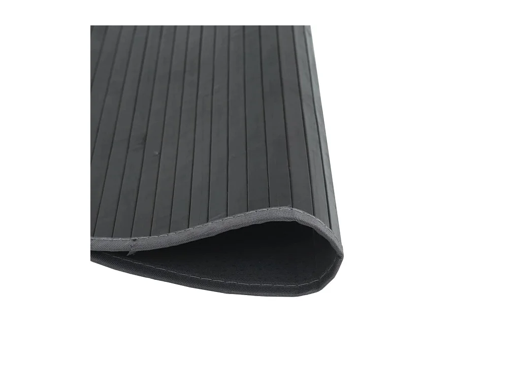 Tapis rond gris 100cm bambou