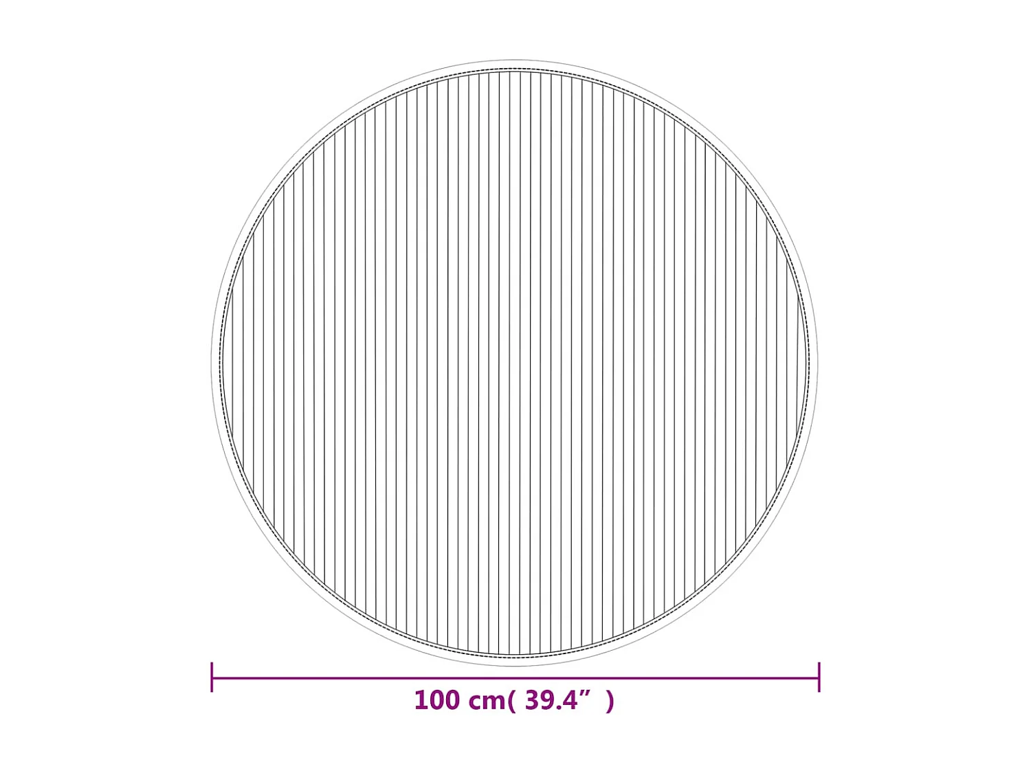 Vloerkleed rond 100 cm bamboe grijs