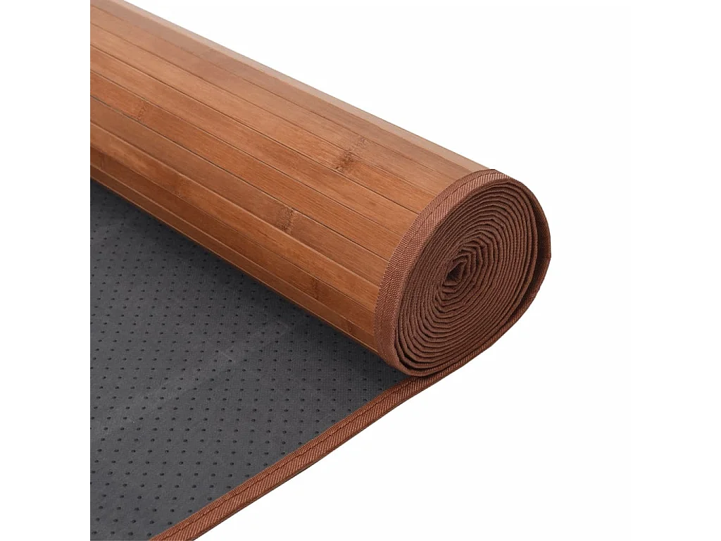 Tapis rectangulaire marron 70x1000 bambou