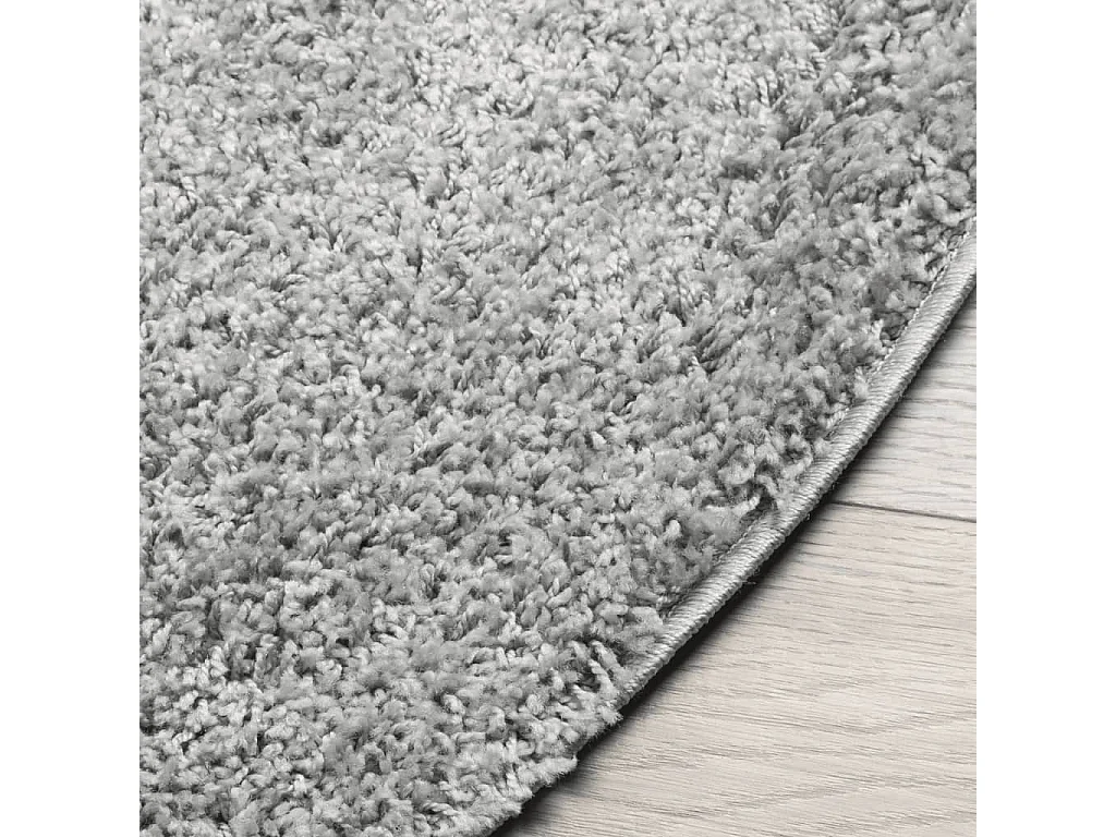 Tapis shaggy à poils longs moderne gris Ø 160cm