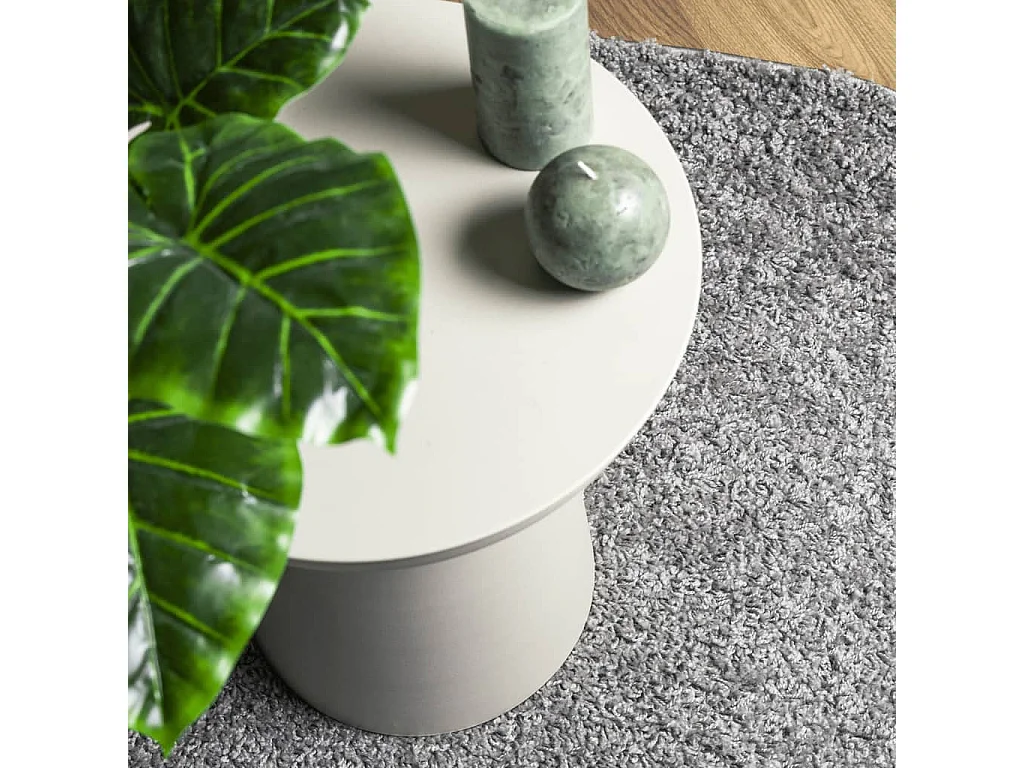 Vloerkleed PAMPLONA shaggy hoogpolig modern Ø 160 cm grijs