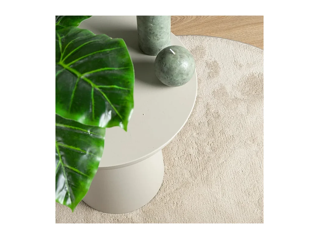 Tapis OVIEDO à poils courts beige Ø 120cm