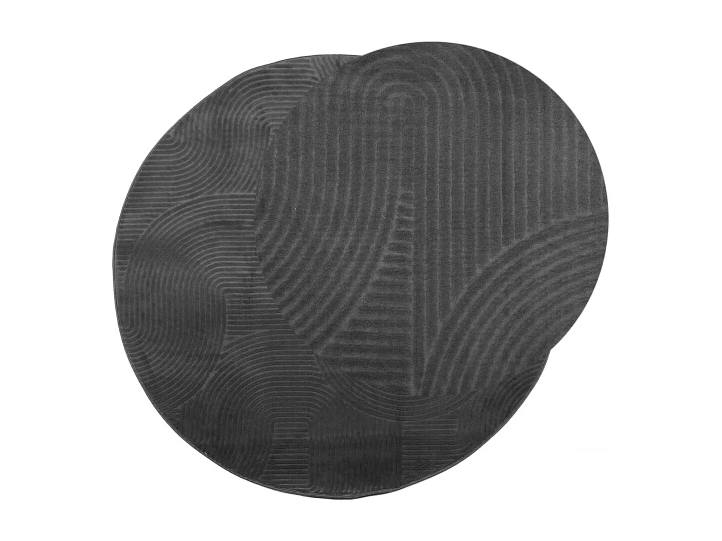 Tapis IZA poils courts style scandinave anthracite Ø 80cm