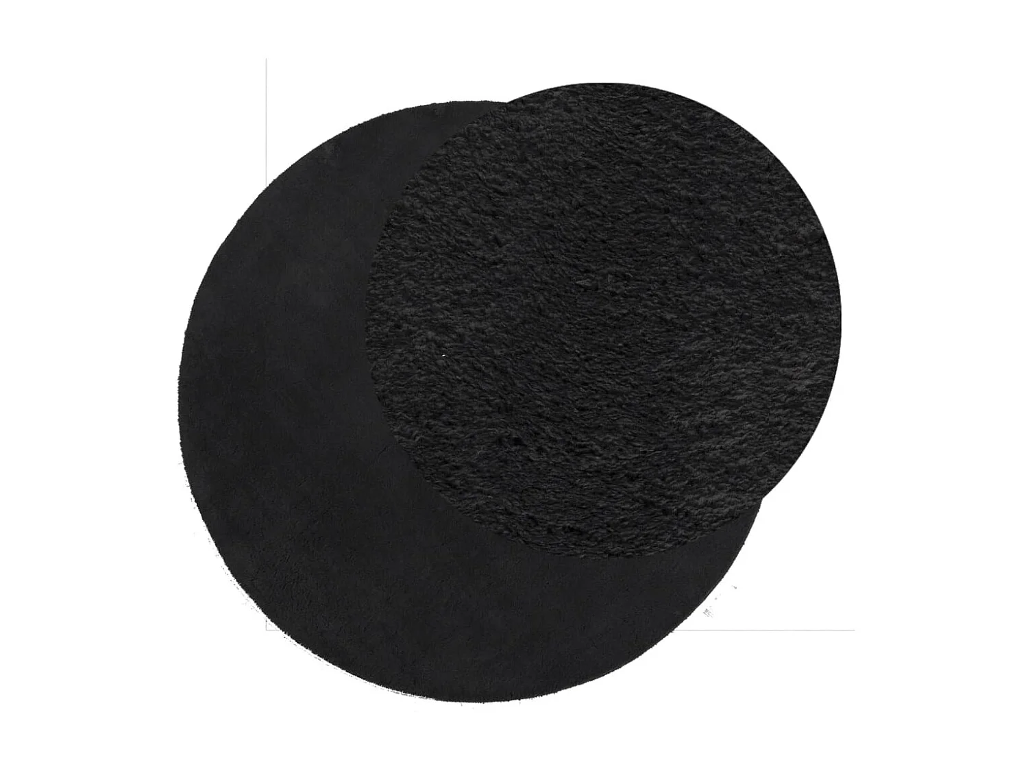 Tapis HUARTE à poils courts doux et lavable noir Ø 100cm