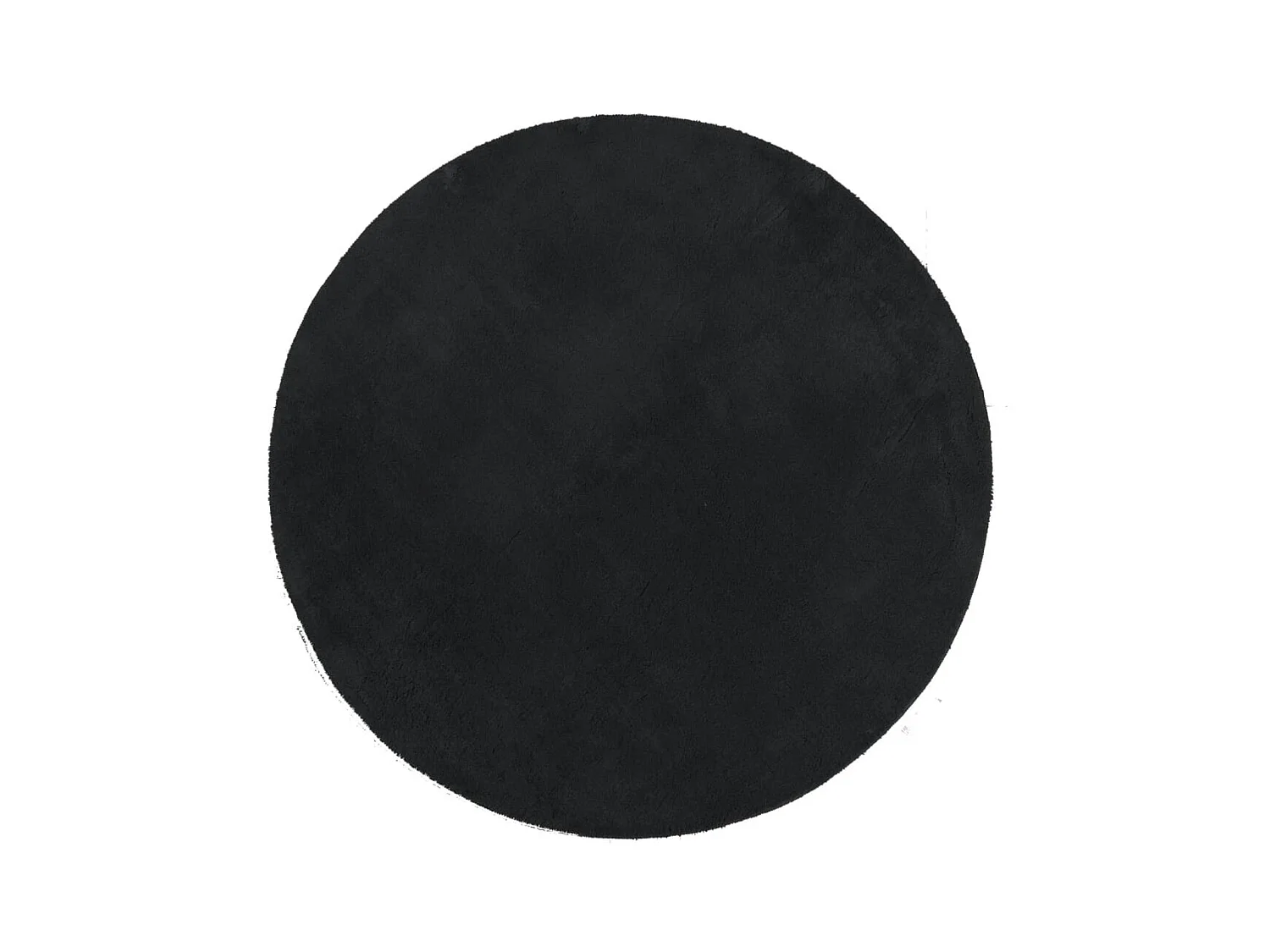 Tapis HUARTE à poils courts doux et lavable noir Ø 100cm