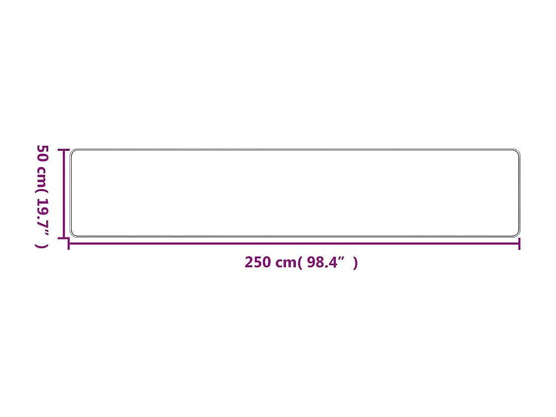 Tapijtloper 50x250 cm sisal-look zilverkleurig