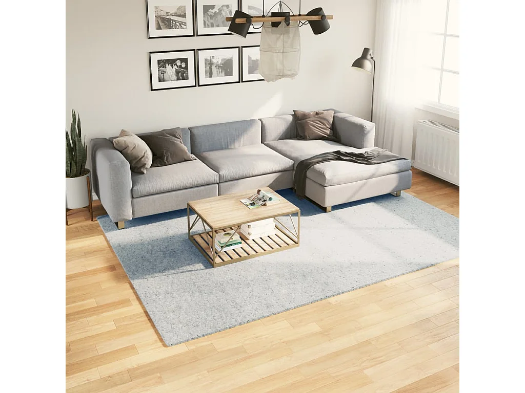 Tapis HUARTE à poils courts doux et lavable bleu 200x280