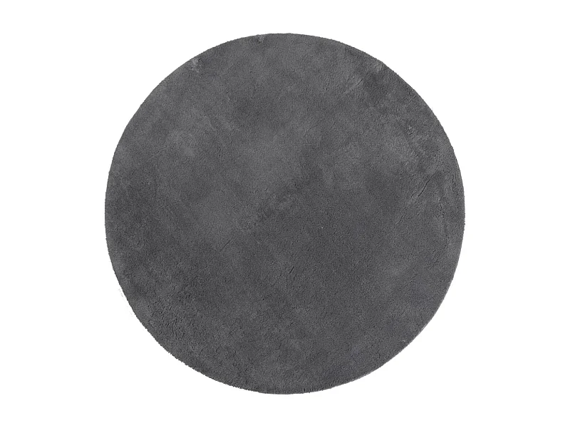 Tapis HUARTE à poils courts doux et lavable anthracite Ø 120cm