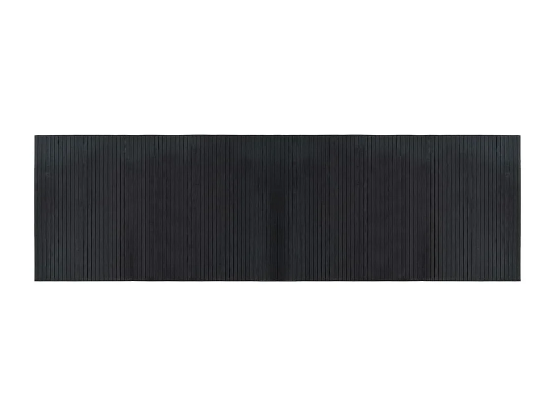 Tapis rectangulaire noir 60x200 bambou