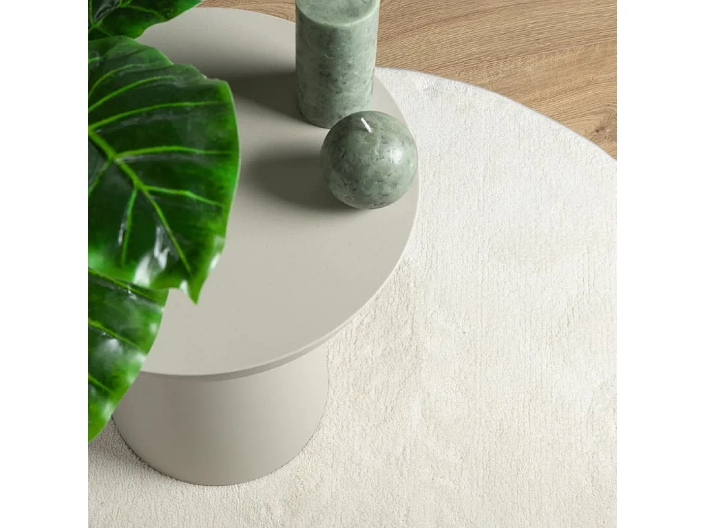 Tapis OVIEDO à poils courts crème Ø 80cm