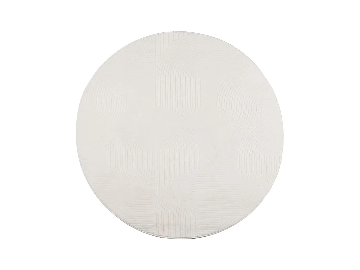 Tapis IZA poils courts style scandinave crème Ø 100cm