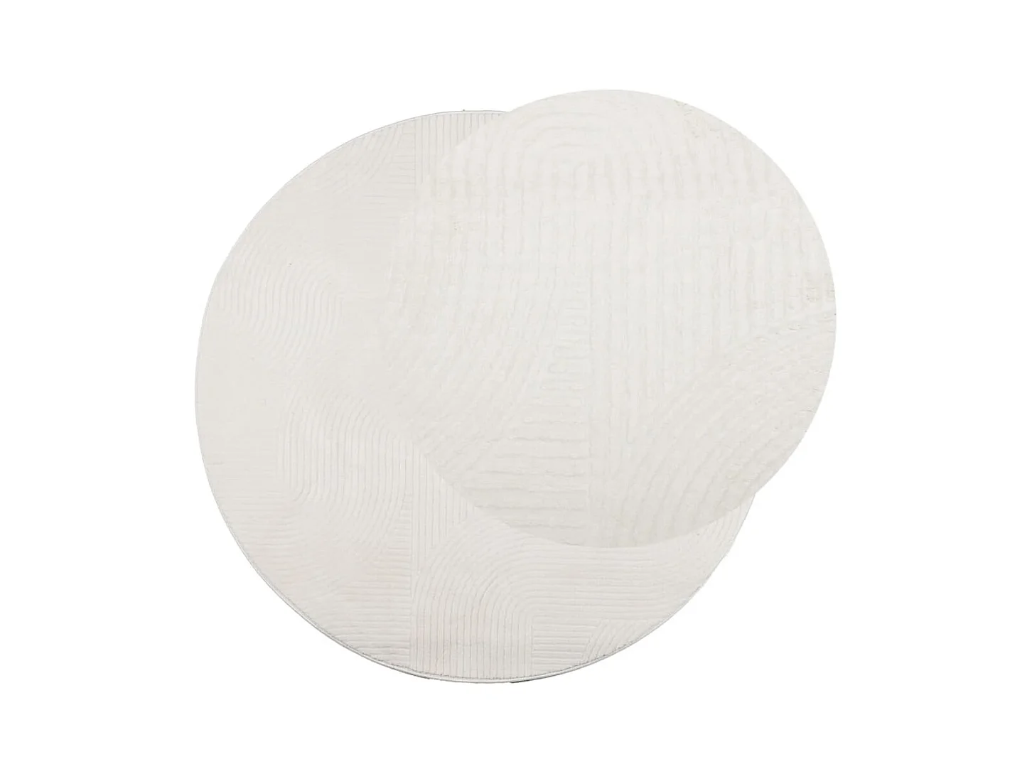 Tapis IZA poils courts style scandinave crème Ø 100cm