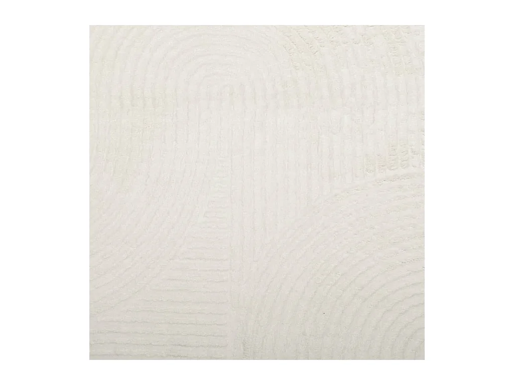 Tapis IZA poils courts style scandinave crème Ø 100cm