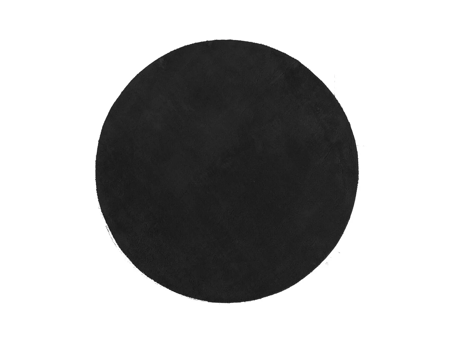 Tapis HUARTE à poils courts doux et lavable noir Ø 80cm