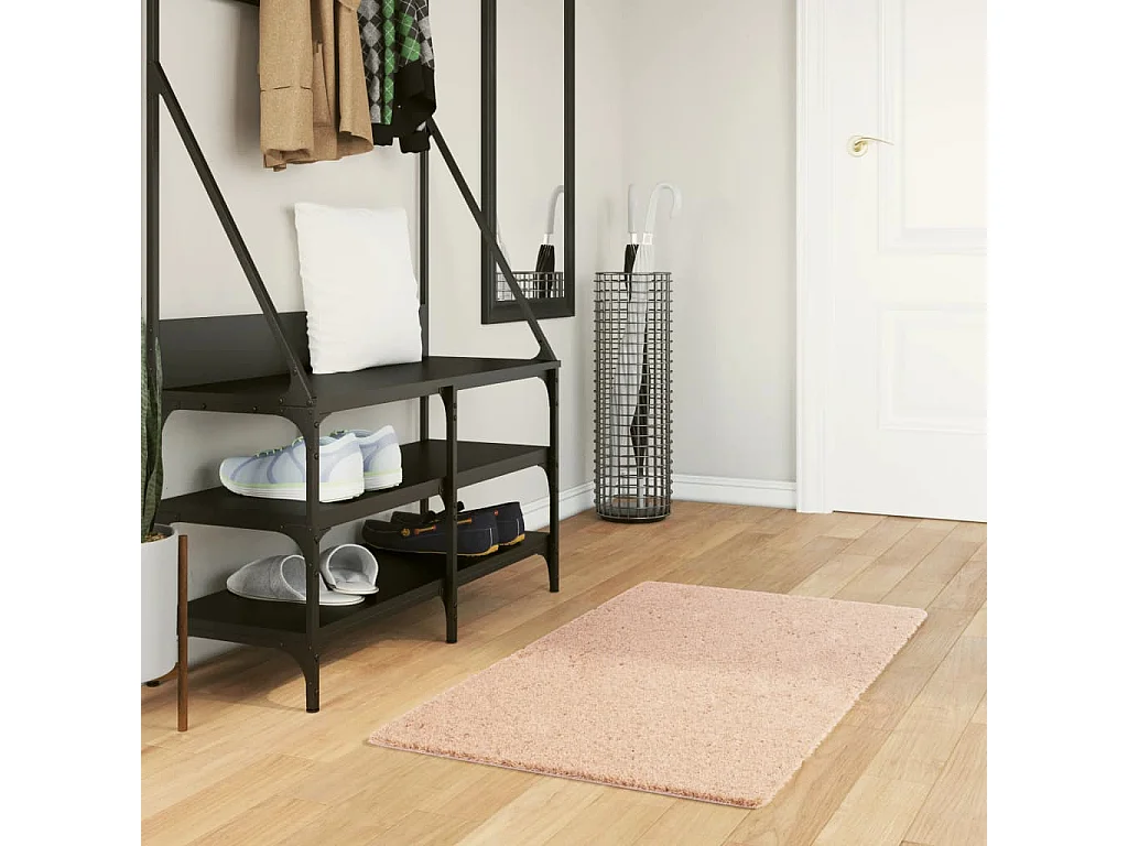 Tapis HUARTE à poils courts doux lavable rouge clair 60x110