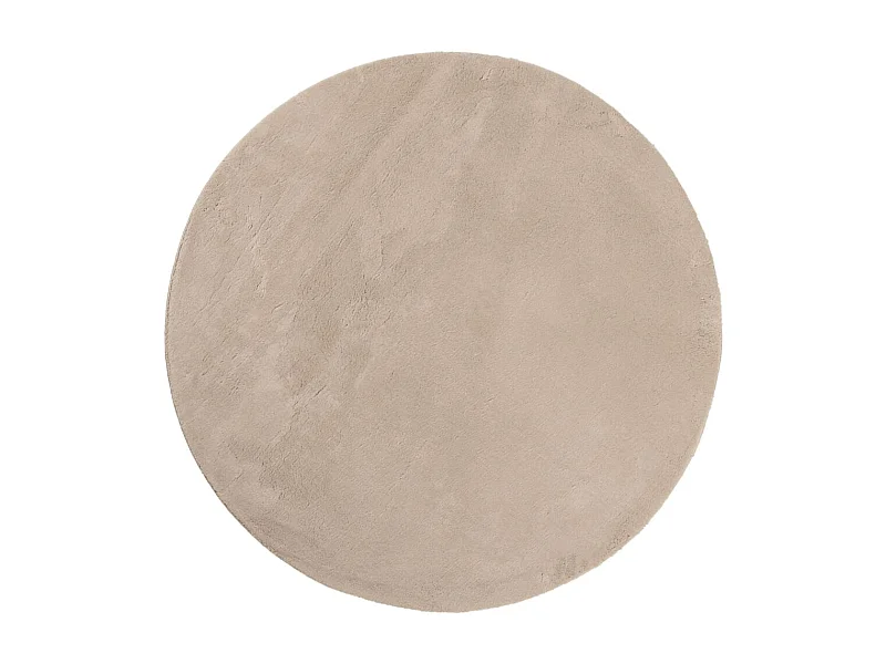 Tapis HUARTE à poils courts doux et lavable sable Ø 80cm