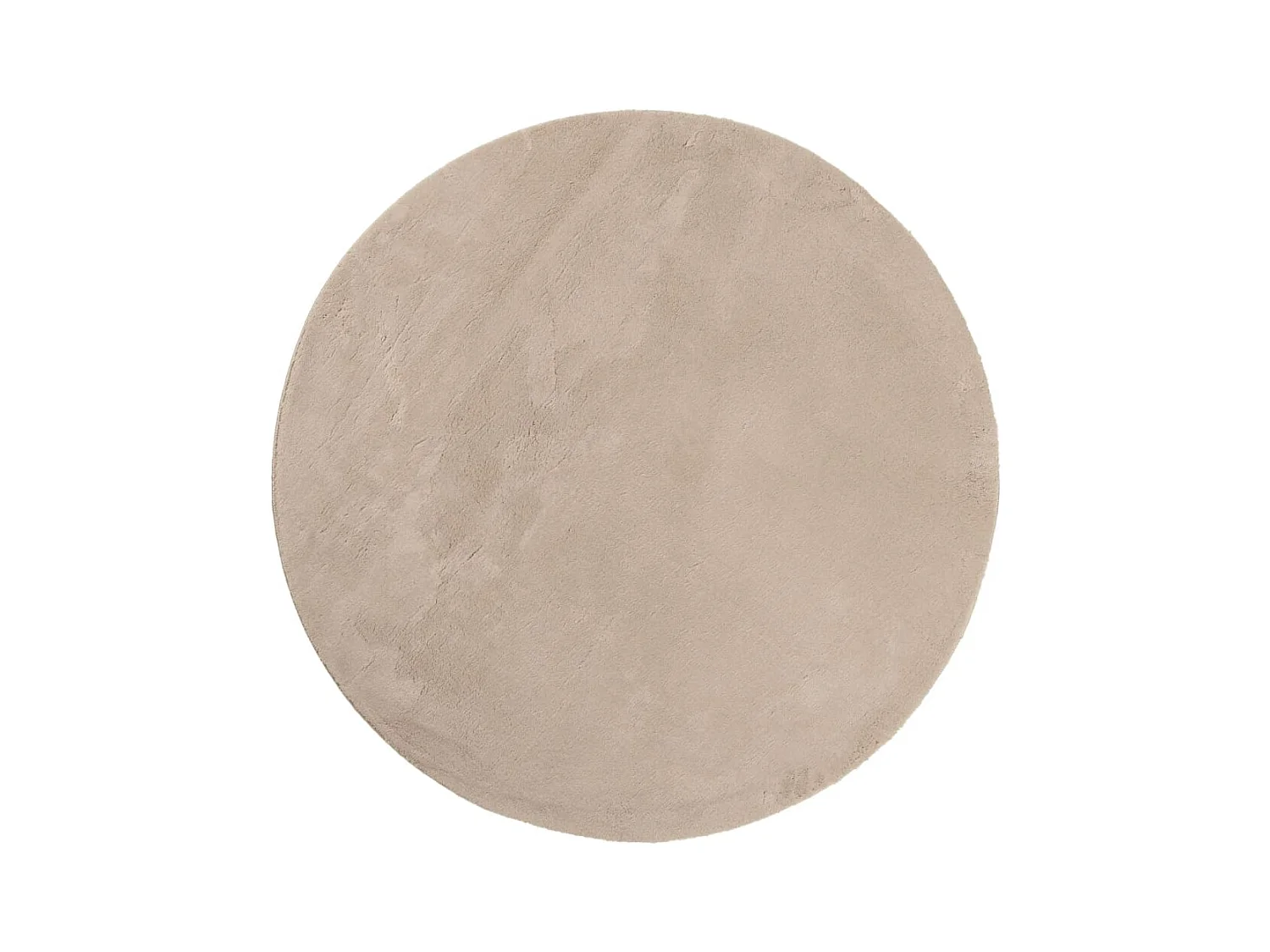 Tapis HUARTE à poils courts doux et lavable sable Ø 80cm