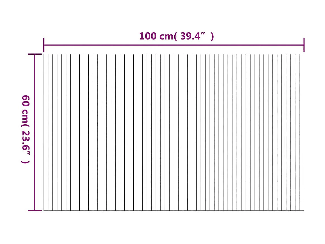 Tapis rectangulaire noir 60x100 bambou