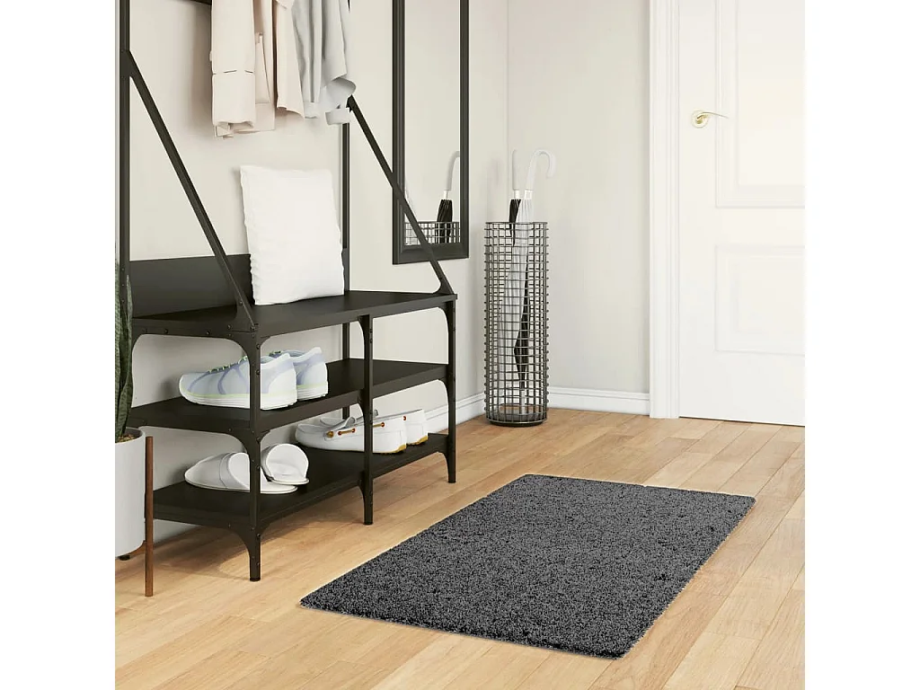 Tapis OVIEDO à poils courts anthracite 60x110