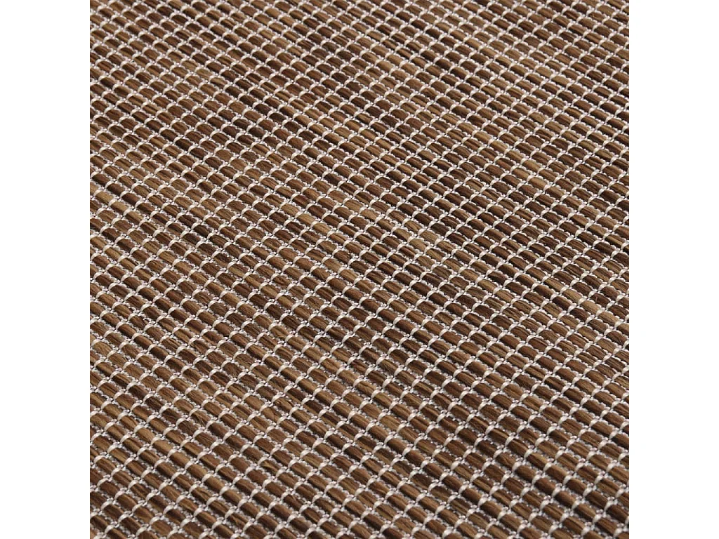Tapis à tissage plat d'extérieur 80x250 Marron