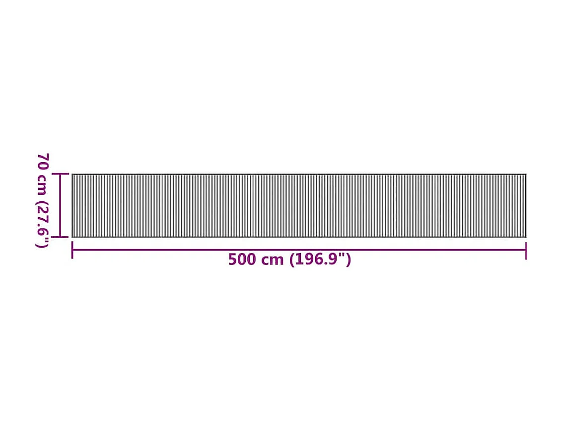 Tapis rectangulaire gris 70x500 bambou