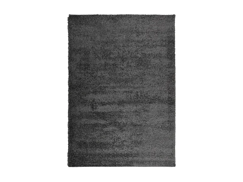 Tapis shaggy à poils longs moderne anthracite 160x230