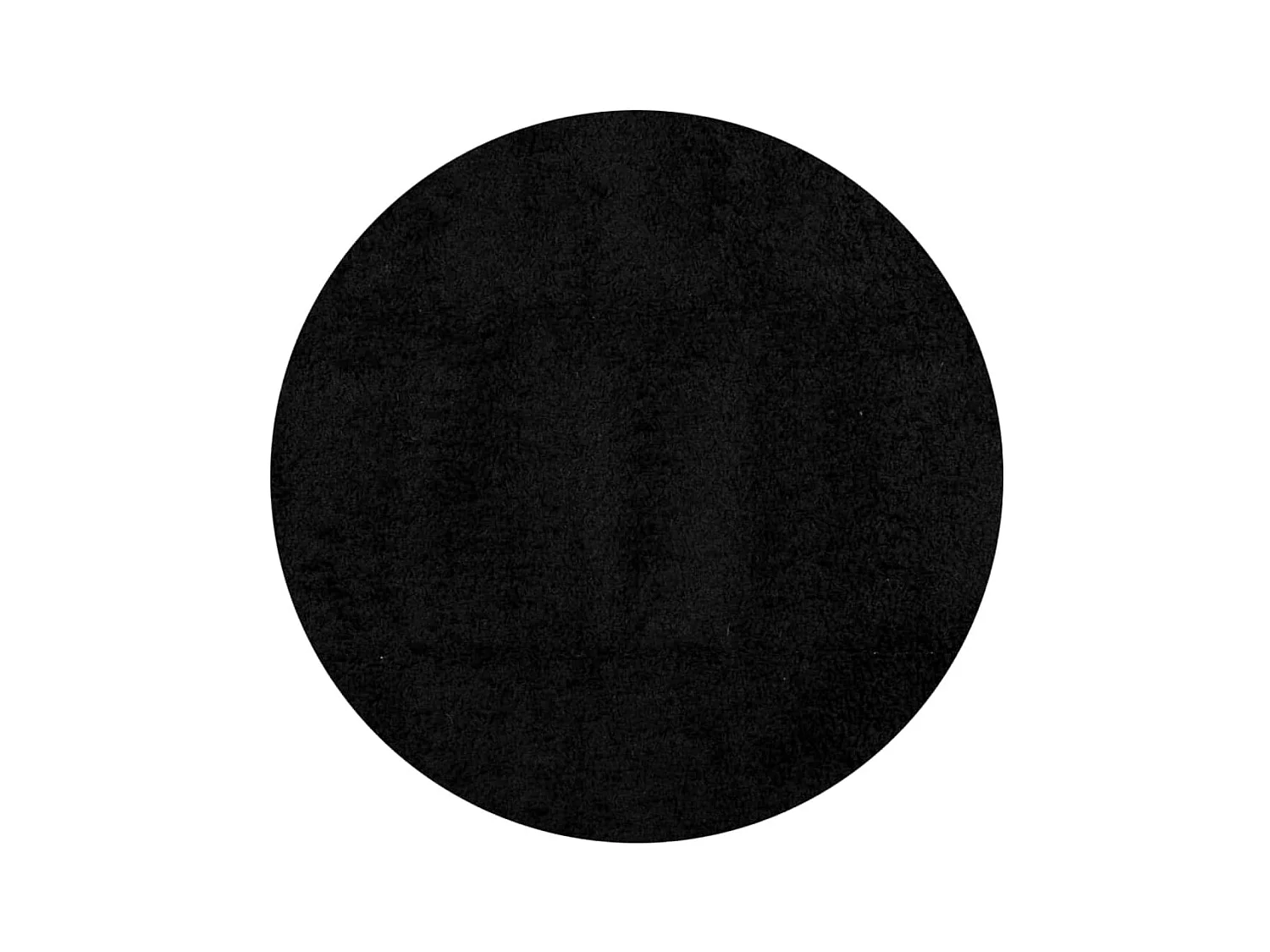 Tapis shaggy à poils longs moderne noir Ø 160cm