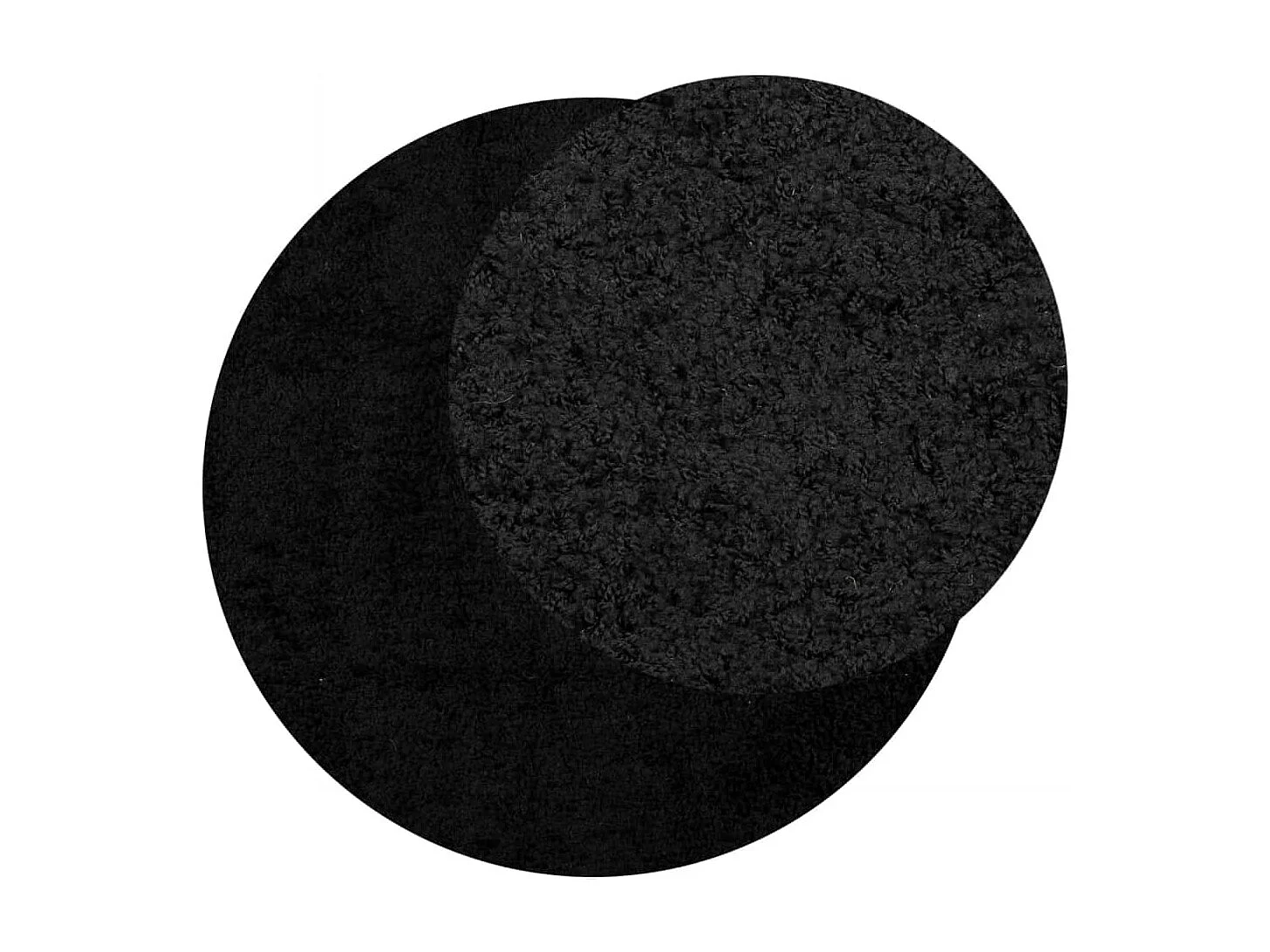 Vloerkleed PAMPLONA shaggy hoogpolig modern Ø 160 cm zwart