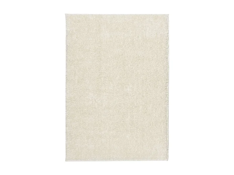 Tapis ISTAN à poils longs aspect brillant crème 140x200