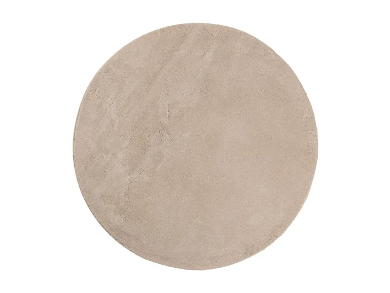 Tapis HUARTE à poils courts doux et lavable sable Ø 120cm