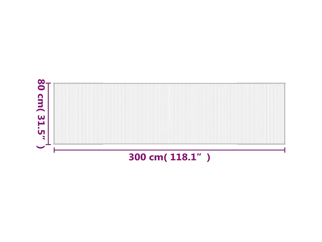 Tapis rectangulaire gris 80x300 bambou