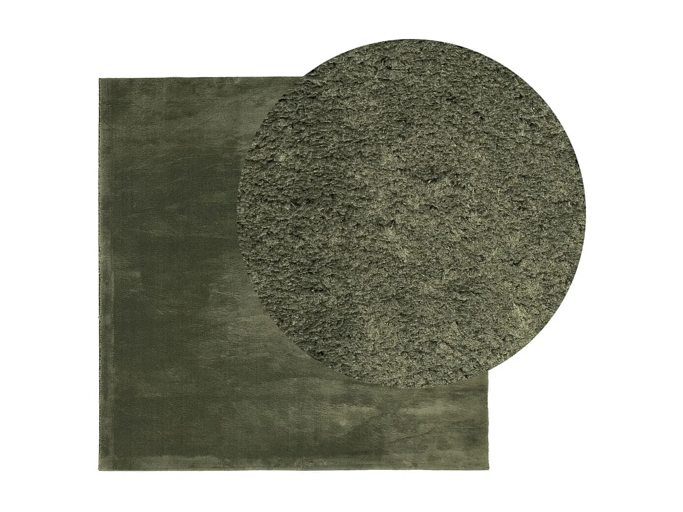 Tapis HUARTE à poils courts doux lavable vert forêt 240x240