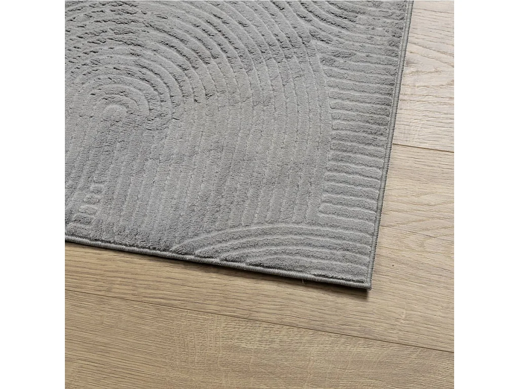 Tapis IZA poils courts style scandinave gris 140x200