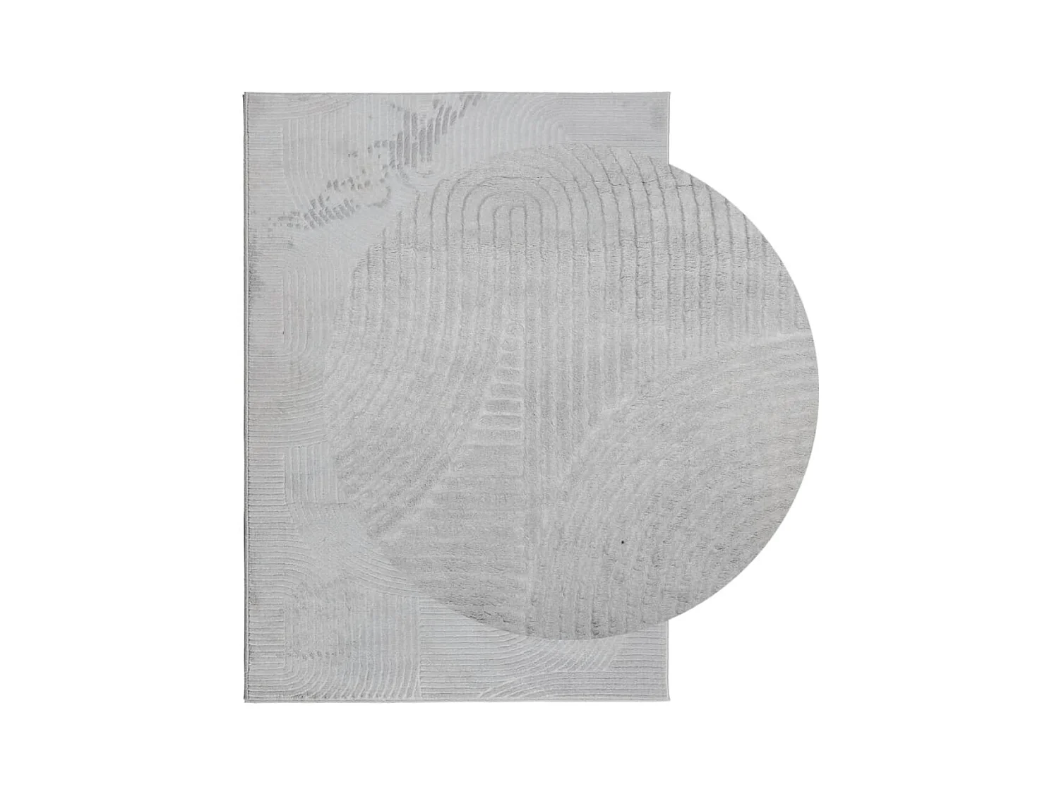 Tapis IZA poils courts style scandinave gris 140x200