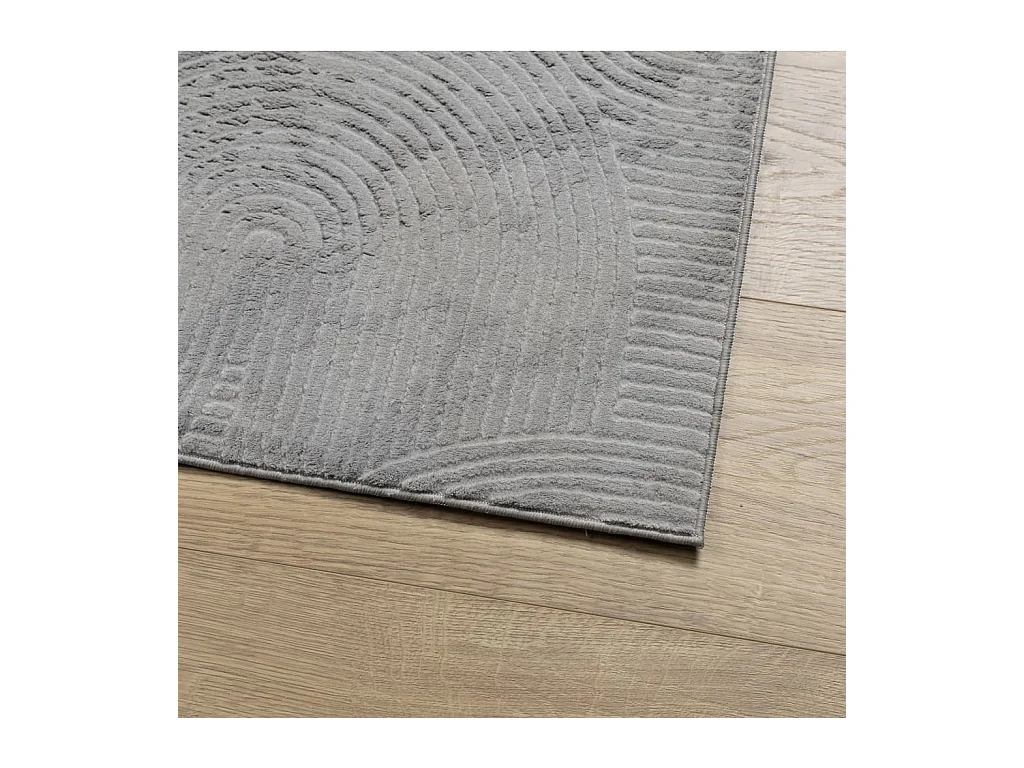 Tapis IZA poils courts style scandinave gris 140x200
