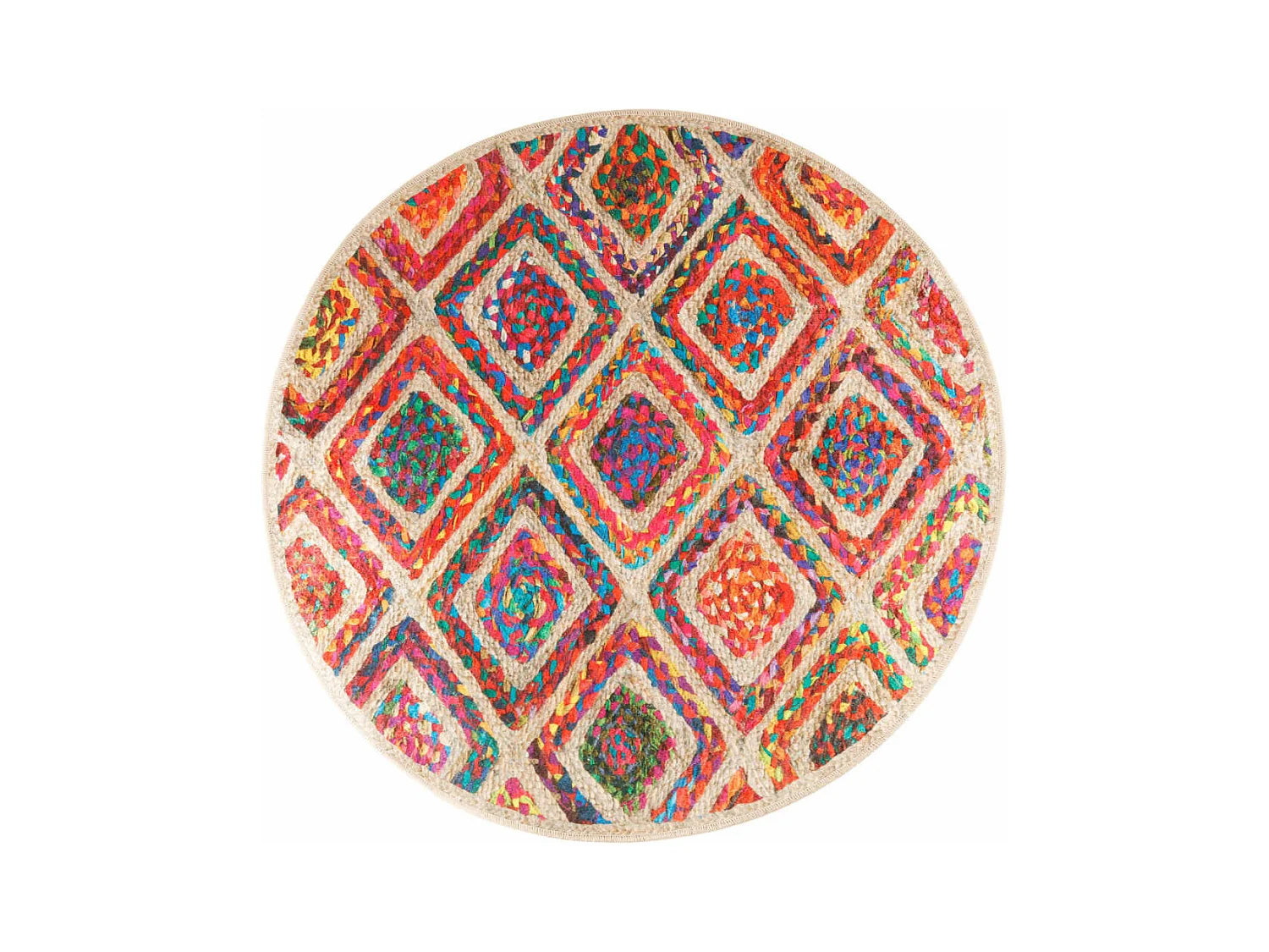 Tapis lavable multicolore Ø 120cm antidérapant