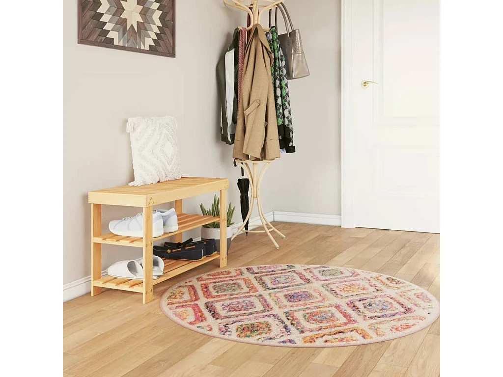 Tapis lavable multicolore Ø 120cm antidérapant