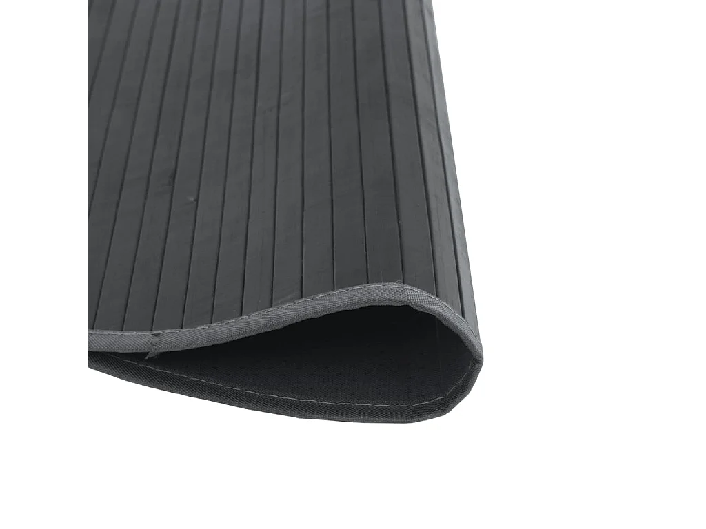 Tapis rond gris 60cm bambou