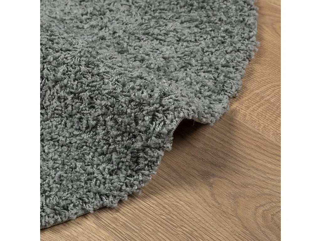Tapis shaggy à poils longs moderne vert Ø 240cm