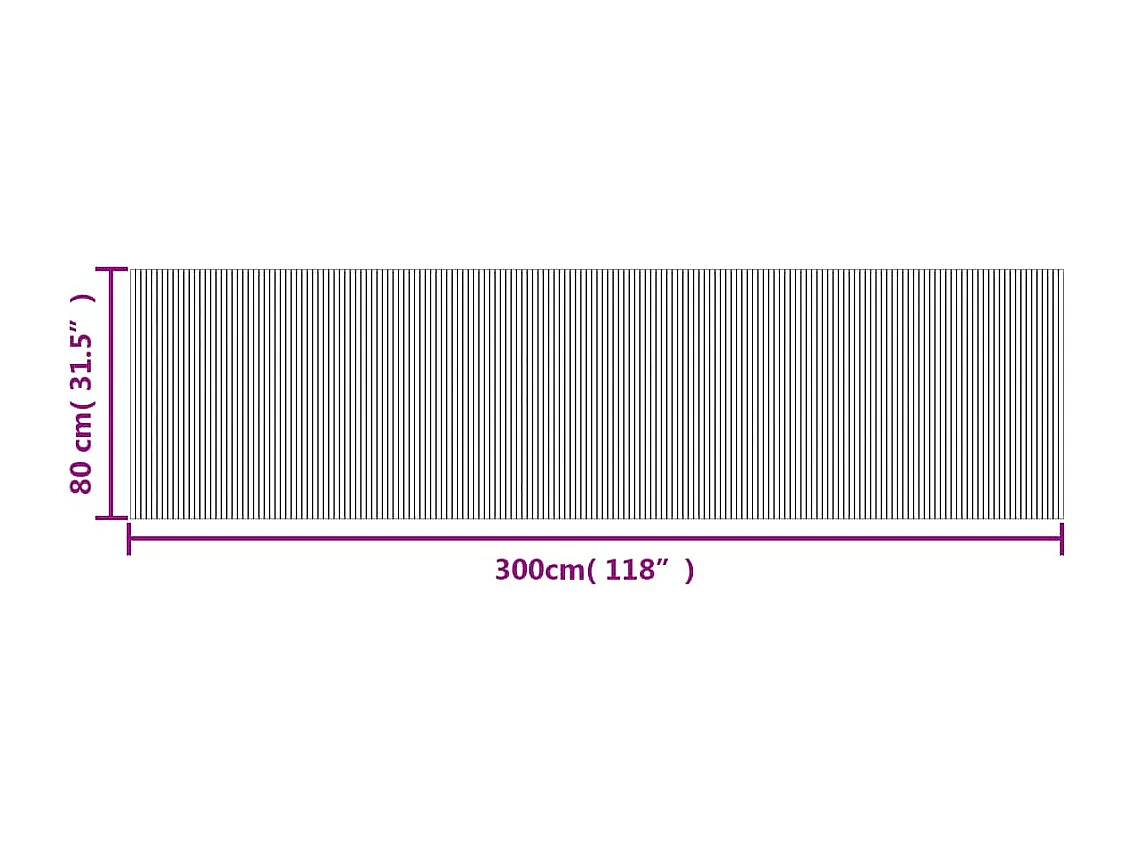 Tapis rectangulaire gris 80x300 bambou