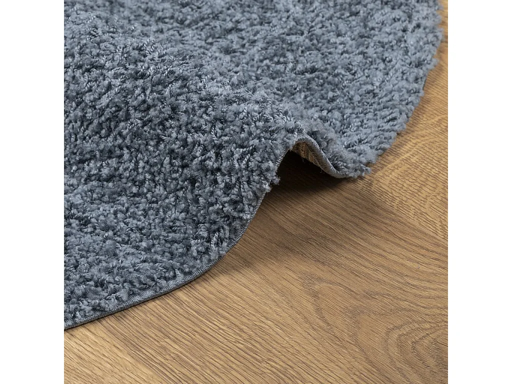 Tapis shaggy à poils longs moderne bleu Ø 200cm