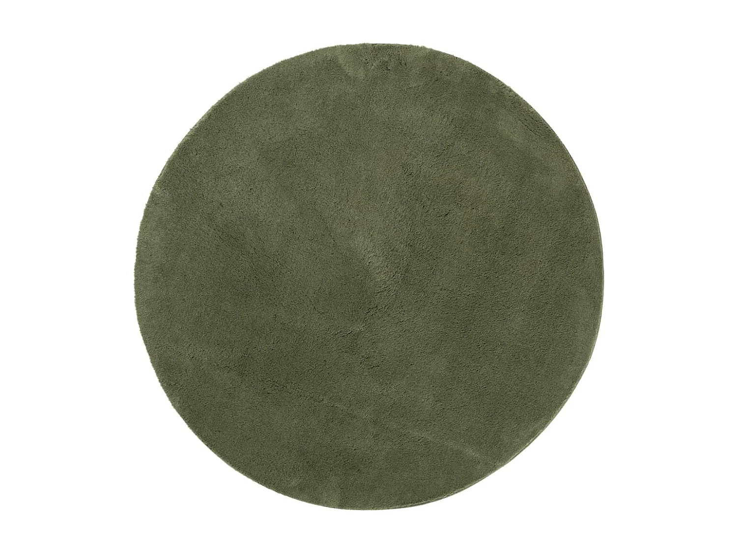 Tapis HUARTE à poils courts doux et lavable vert forêt Ø 80cm