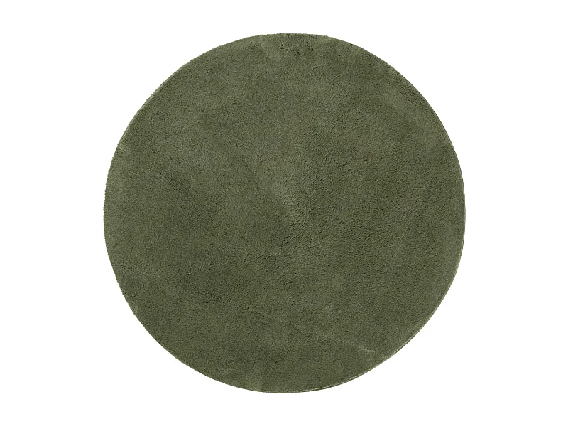 Tapis HUARTE à poils courts doux et lavable vert forêt Ø 80cm