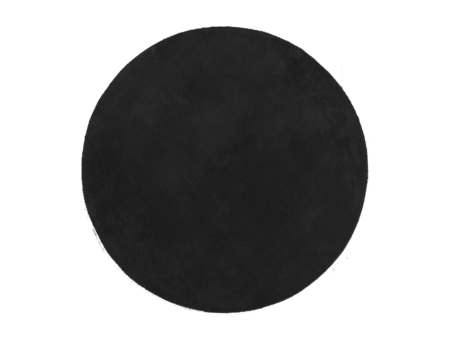 Tapis HUARTE à poils courts doux et lavable noir Ø 120cm