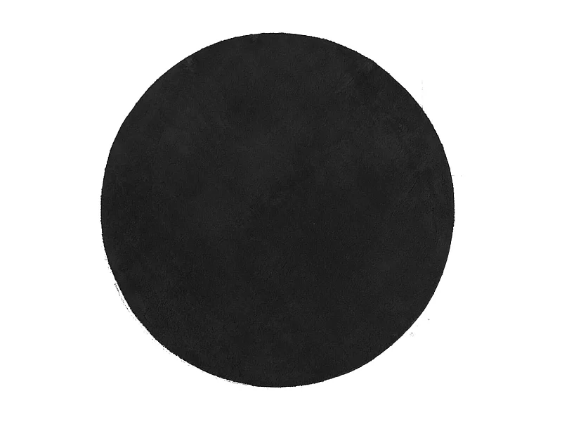 Tapis HUARTE à poils courts doux et lavable noir Ø 120cm