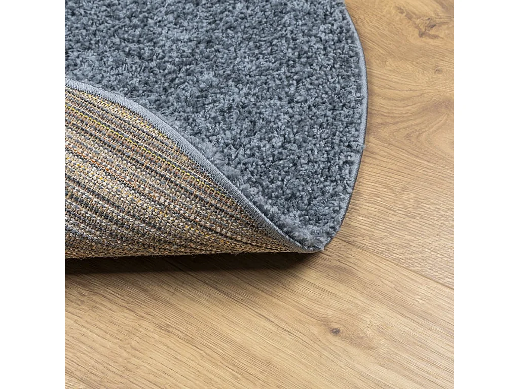 Tapis shaggy à poils longs moderne bleu Ø 280cm