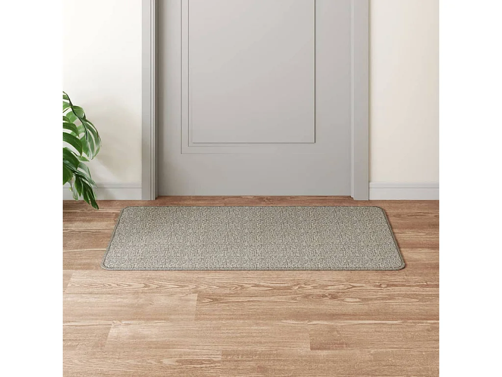 Tapis de couloir aspect sisal taupe 50x100