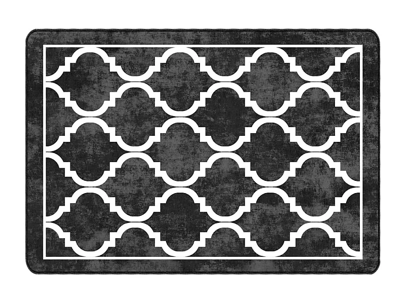 Tapis lavable noir et blanc 120x180 antidérapant